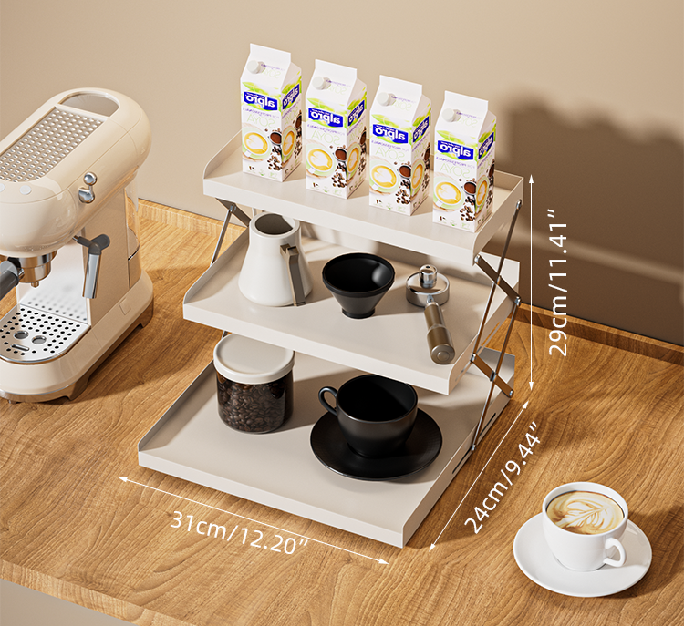 어셈블리 데스크탑 주최자 스토리지 랙없이 3 계층 접이식