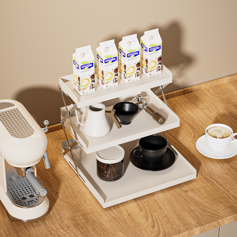 어셈블리 데스크탑 주최자 스토리지 랙없이 3 계층 접이식